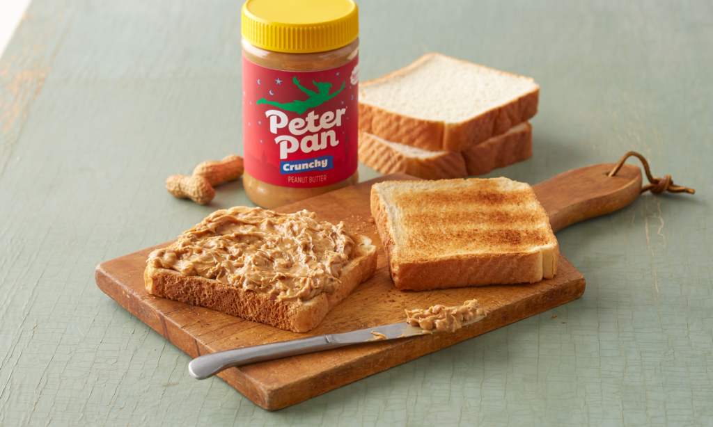 Peter Pan Regular Crunchy Peanut Butter served on toast