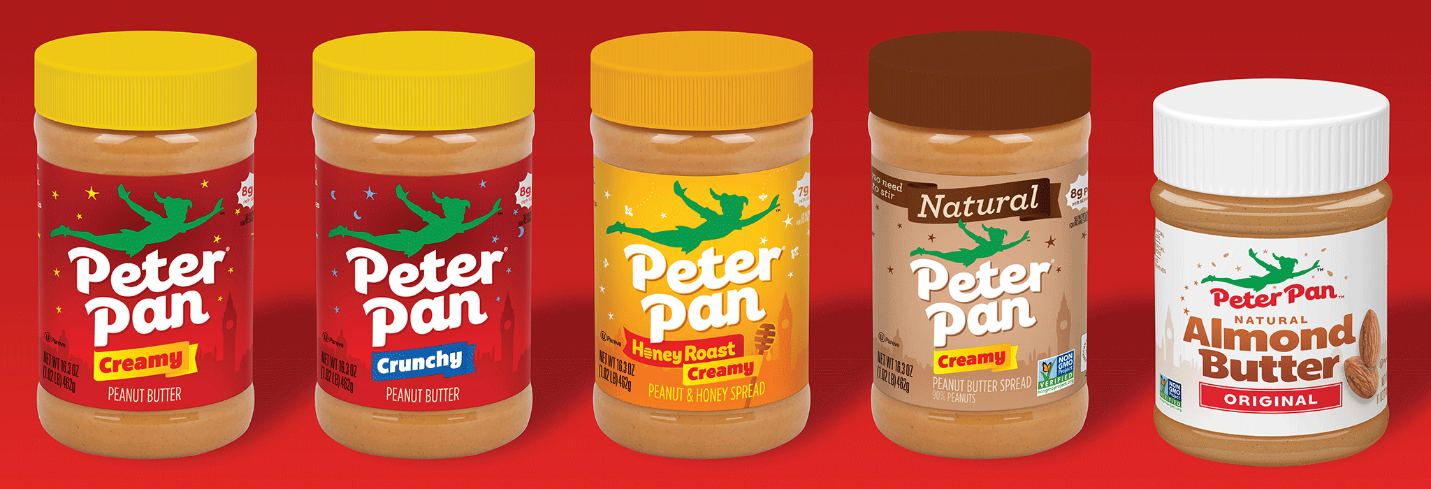 Peter Pan Peanut Butter and Almond Butter Product Packages